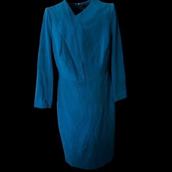 Per Se by Carlisle Collection Dress Size 4 Turquoise Zip Up Back Ret $555 NWT - Picture 3 of 11